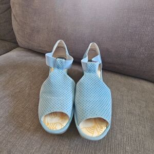 Fly London Light Blue Slip-On Shoes
